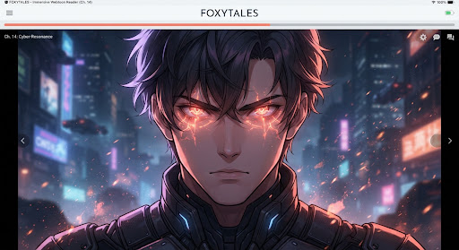 Intense dramatic anime manga close-up on the hero face glowing with radiant coral cyber-resonance runes