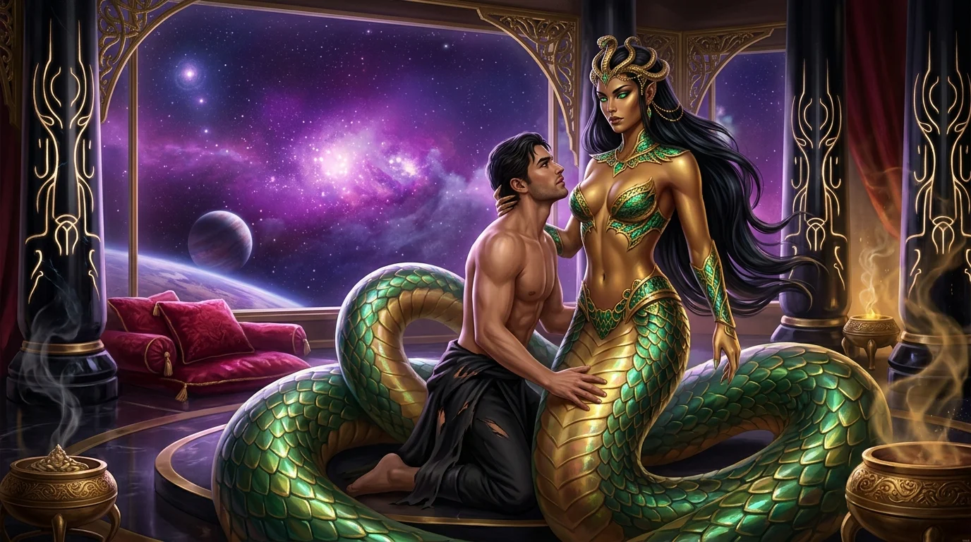 Coils of the Ophidian Star-Empress: Venomous Silk in the Sovereign Sanctum