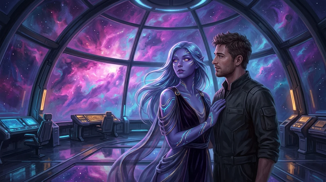 Velvet Orbit of the Void Siren: Bioluminescent Surrender in Sector Nine