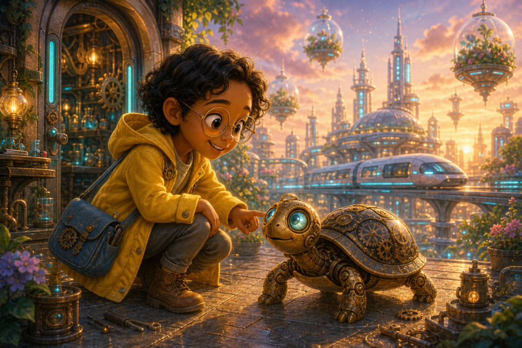 Mira and the Clockwork Turtle