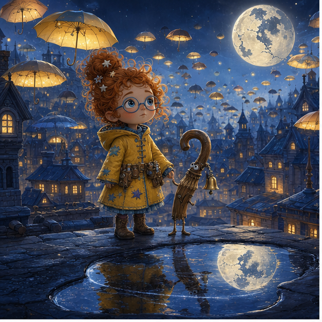 The Moon-Mender Girl of Umbrella Town