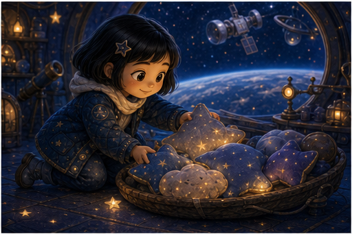 Sora gathers soft starlight pillows.