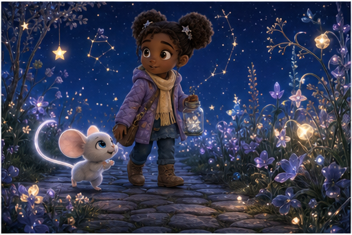 Mira follows Pipp through a quiet constellation garden.