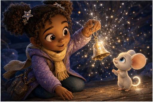 Mira rings the Moon Bell while Pipp watches.